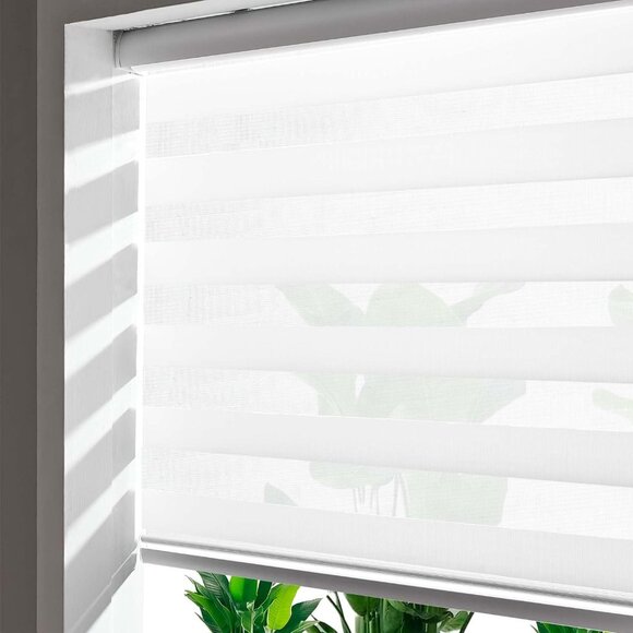 Linkcoo Zebra Shades Blinds 10"W X 72"H Off White Light Filtering Control Home - Picture 2 of 9